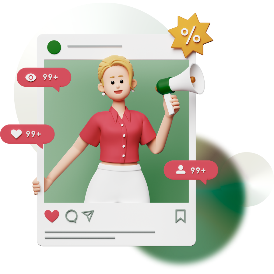 Social Media 3D Graphic